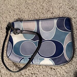 Coach Multicolor Wristlet coin purse with  Strap 61/4x4.5.
